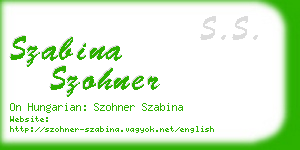 szabina szohner business card